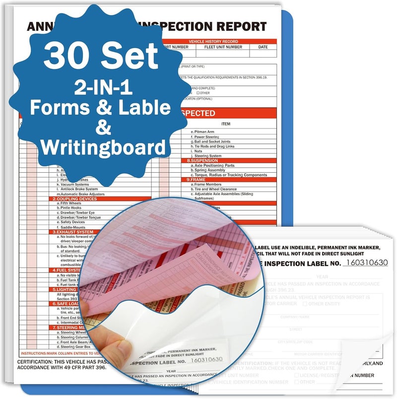 PUNCHMAN 30 Set 2-in-1 Form and Lable Keep Track Organization Kit - 30-Pk 3-Ply Carbonless Record Forms with Hardboard & 30-Pk 2-Ply Adhesive Labels for File Tracking & Management - Image 1